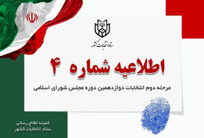 اطلاعیه شماره 4 ستاد انتخابات درمورد آغاز اخذ رای با ارائه اصل مدارک هویتی