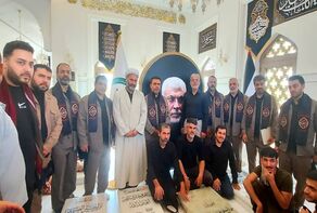 موكب دار النعيم القرآني يرفع آيات القرآن الكريم عند مرقد الشهيد أبو مهدي المهندس