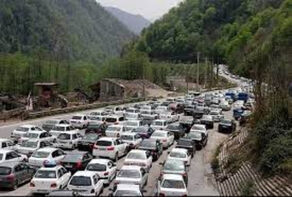 ترافیک سنگین در محور کندوان و هراز