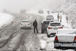 کولاک در جاده‌های کوهستانی همدان