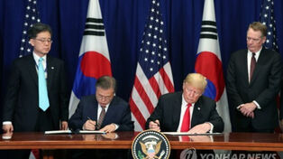 韩日民众“不信任美国”比例均超过“信任美国”