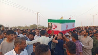 مراسم تشییع شهید صیاد، عبدالله ملاحی در میناب برگزار شد