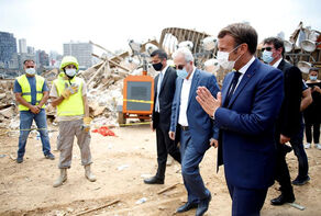 What is Macron looking for in the ruins of Beirut?