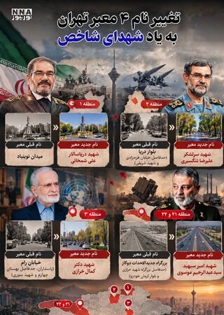 نوراینفو/ تغییر نام معابر تهران به یاد شهدای شاخص؛ کدام خیابان‌ها تغییر نام دادند؟